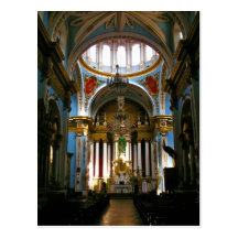 Dentro de una postal de México de la iglesia de Gu