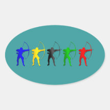Deportes de Archer de los juegos   del verano del  Calcomanía De Oval