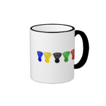 deportes del shuttlecock del bádminton tazas de café