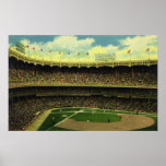 Deportes del vintage, estadio de béisbol con las b impresiones