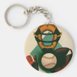 Deportes del vintage; Jugador de béisbol, colector Llaveros Personalizados