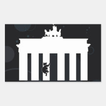 Der Bär auf Berlin - Brandenburger Tor Rechtecksticker