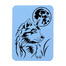 Der träumende junge Wolf Premium Flexi Magnet