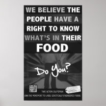 Derecho saber el poster B/W - 11x18" - LabelGMOs.o