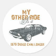 Desafiador de 1970 Dodge Pegatina Redonda
