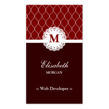 Desarrollador de Web - modelo elegante del cordón  Tarjetas Personales