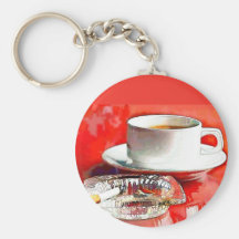 Desayuno de campeones - café y cigarrillos llaveros personalizados
