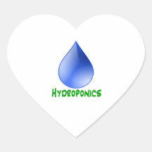 Descenso verde del azul del texto del hidrocultivo pegatina corazon personalizadas