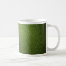 Descensos del agua en una tela de araña (verde) taza