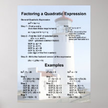 Descomponer en factores ecuaciones cuadráticas posters