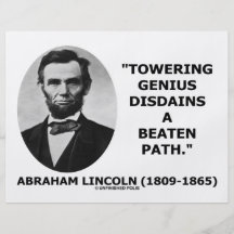 Desdénes elevados del genio de Abraham Lincoln bat Tarjetón