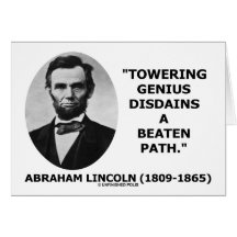 Desdénes elevados del genio de Abraham Lincoln bat Tarjeton