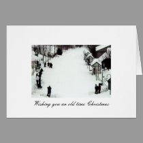"Deseándole tarjeta del navidad de antaño" tarjetas