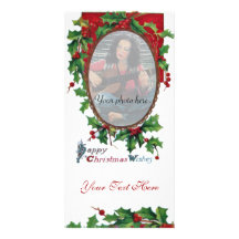 DESEOS DE LAS FELICES NAVIDAD CON LAS BAYAS DEL AC TARJETAS FOTOGRAFICAS 
