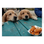 Deseos del cumpleaños del golden retriever tarjeton