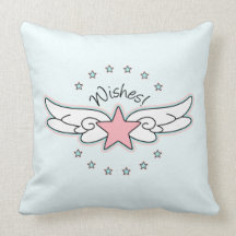Deseos - estrella con las alas almohada