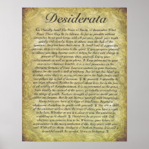 DESIDERÁTUMS en el papel antiguo Posters