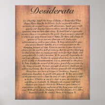 DESIDERÁTUMS en el tablón de madera Impresiones