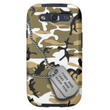 Desierto Camo con las placas de identificación Samsung Galaxy SIII Funda