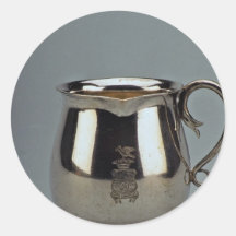 Desnatadora de plata del siglo XIX, Viena, Austria Etiquetas Redondas