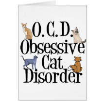 Desorden obsesivo del gato tarjetón