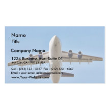 Despegue del aeroplano alto tarjeta de negocio