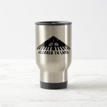 Despejado para aterrizar la pista taza