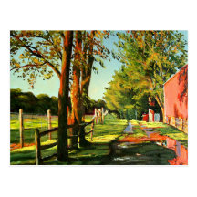 Después de la pintura al óleo del paisaje de la ll postal