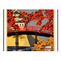 Destino: Poster del viaje de Japón Postal