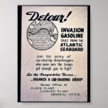 ¡Desvío! Velas de la gasolina de la invasión del A Poster