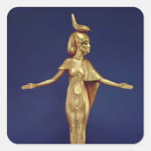 Detalle de la diosa Selket Calcomanías Cuadradases