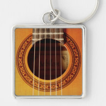 Detalle de la guitarra acústica llavero personalizado