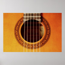 Detalle de la guitarra acústica posters