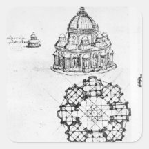 Detalle de una iglesia centralizada, c.1488 calcomanías cuadradases
