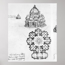 Detalle de una iglesia centralizada, c.1488 posters