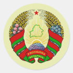 Detalle del escudo de armas de Bielorrusia Pegatinas Redondas