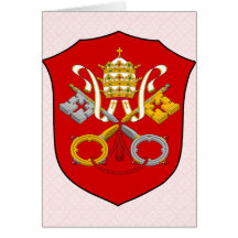 Detalle del escudo de armas de la Ciudad del Vatic Tarjetón