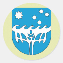 Detalle del escudo de armas de la Isla de Navidad Pegatinas Redondas