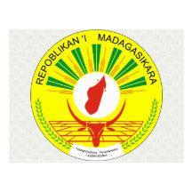 Detalle del escudo de armas de Madagascar Postal