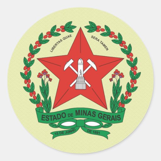 Detalle del escudo de armas del Minas Gerais del B Pegatina
