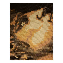 Detalles de la cara del mosaico tarjetas postales