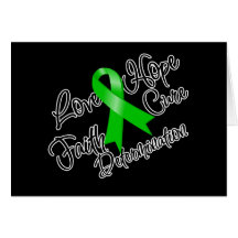 Determinación verde de la esperanza del amor de la tarjeta