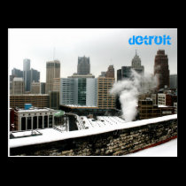 Detroit en invierno tarjetas postales