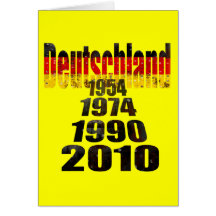 Deutschland 1954 1974 1990 2010 tarjetón
