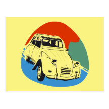 Deux retro Chevaux el caracol de la lata Tarjeta Postal
