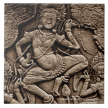 Devine baldosa cerámica de Angkor Wat, Camboya Teja