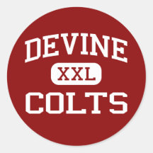 Devine - potros - escuela secundaria - Devine Teja Pegatina Redonda