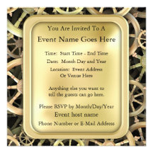 Dharmacakra de oro invitacion personalizada