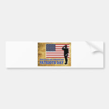 Día americano de los patriotas de la bandera del s pegatina de parachoque