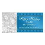 Día de fiesta azul Photocard de los copos de nieve Tarjetas Fotográficas Personalizadas